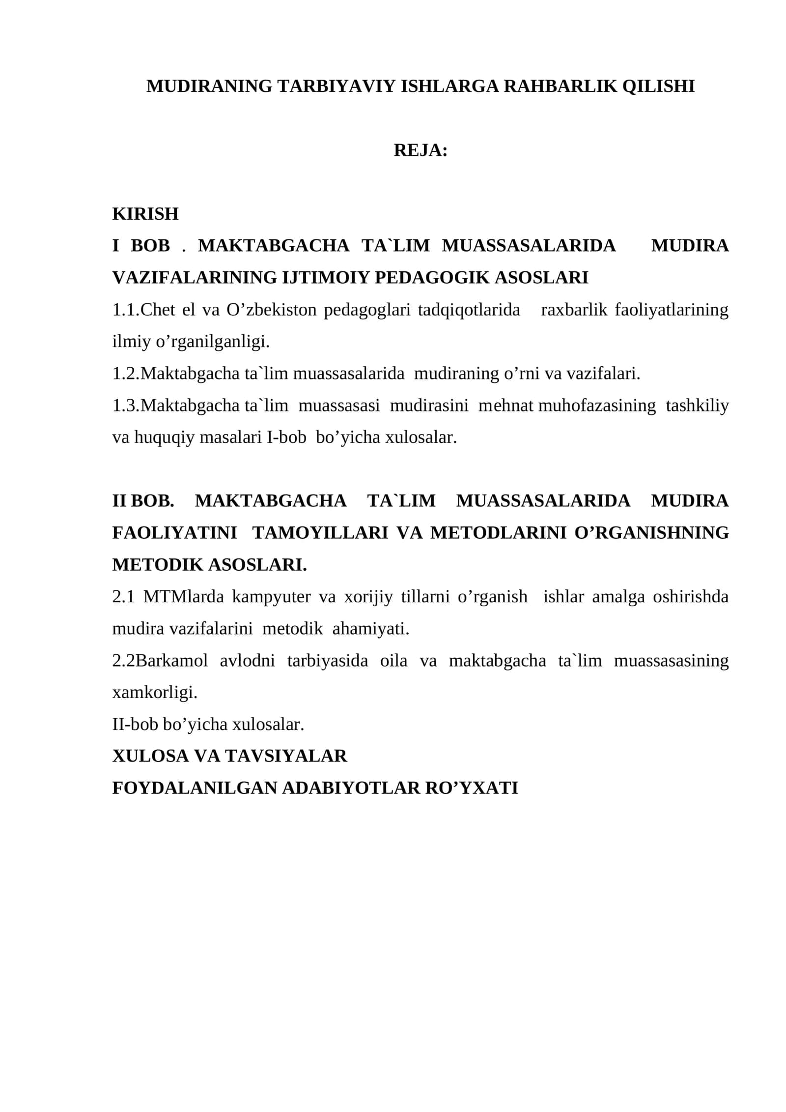 MUDIRANING TARBIYAVIY ISHLARGA RAHBARLIK QILISHI 1