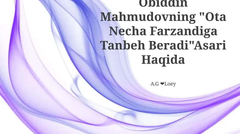 "Ota Necha Farzandiga Tanbeh Beradi" 1