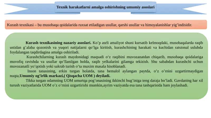 Texnik harakatlarni amalga oshirishning umumiy asoslari 1