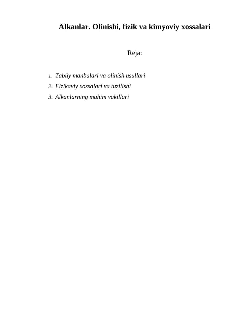 Alkanlar 1