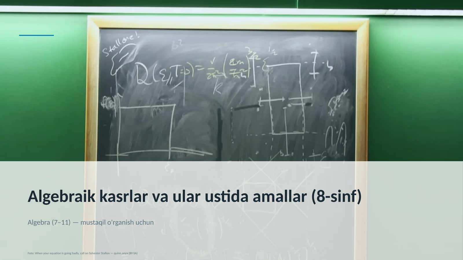 Algebraik kasrlar va ular ustida amallar (8-sinf) 1