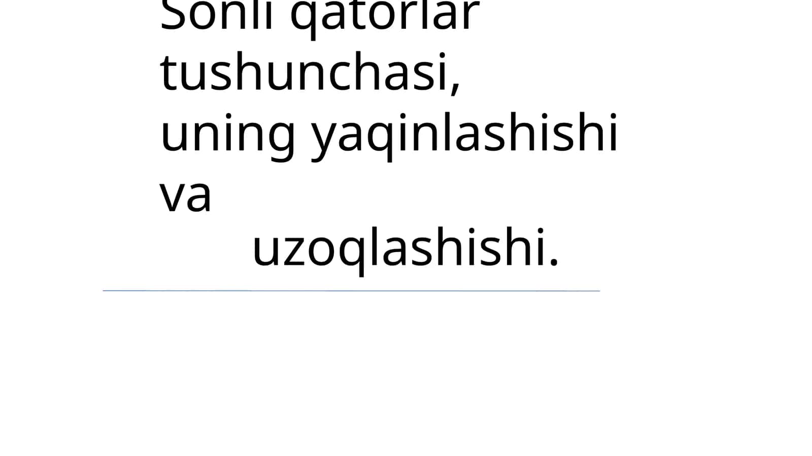 Sonli qatorlar tushunchasi 1