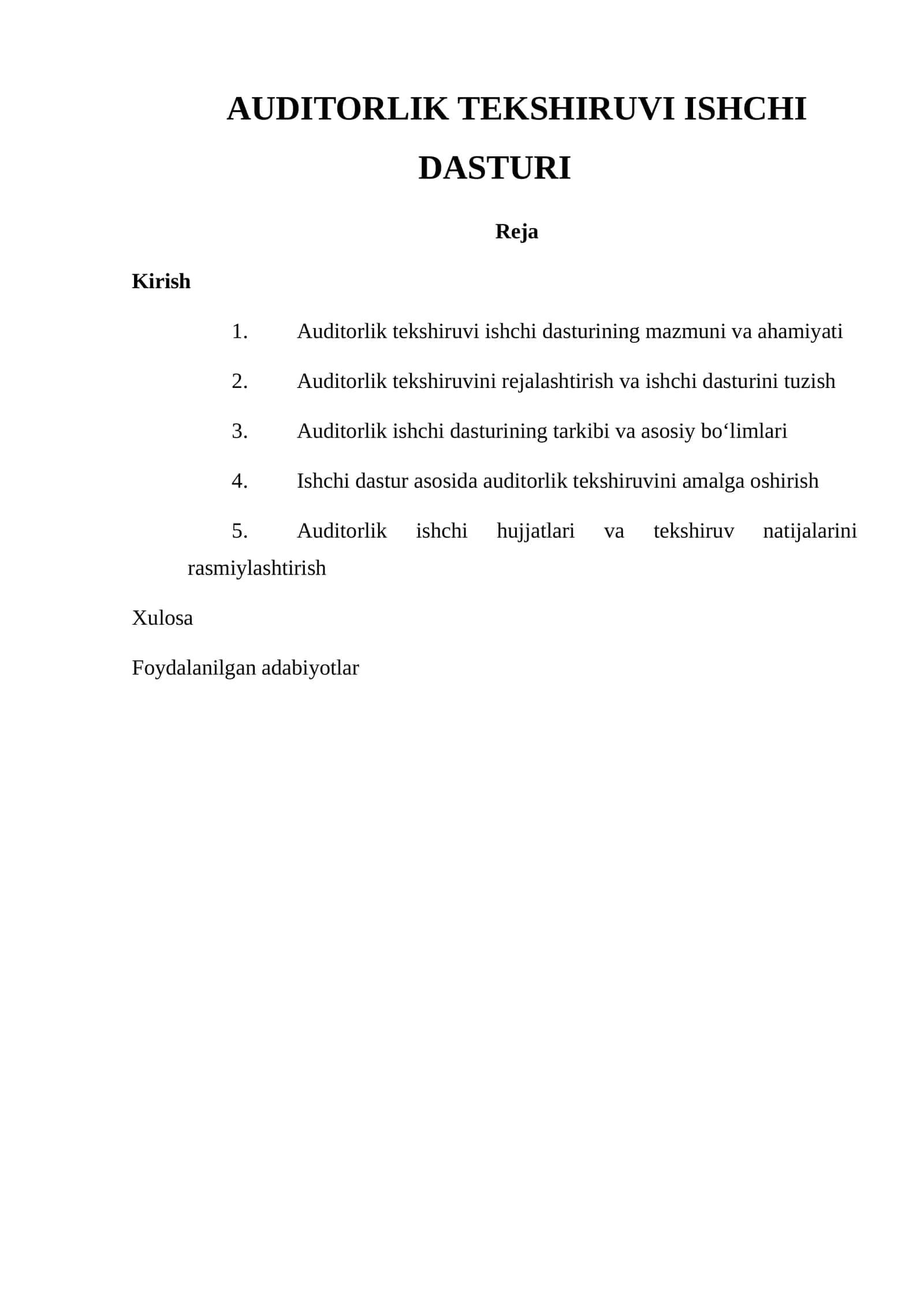 AUDITORLIK TEKSHIRUVI ISHCHI DASTURI 1