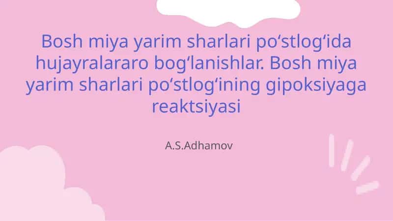 Poʻstloqdagi Hujayralararo Bogʻlanishlar 1