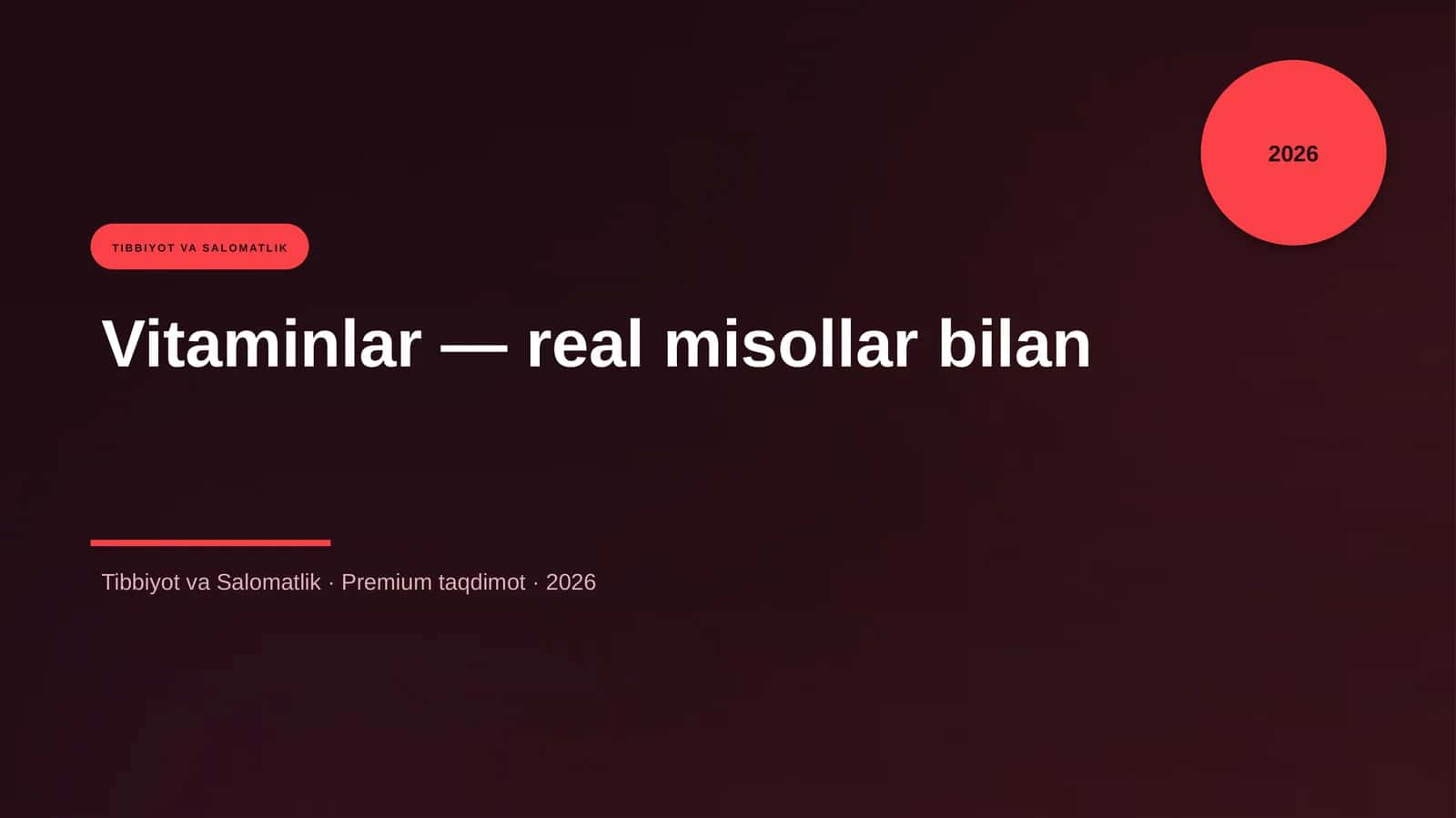Vitaminlar — real misollar bilan 1