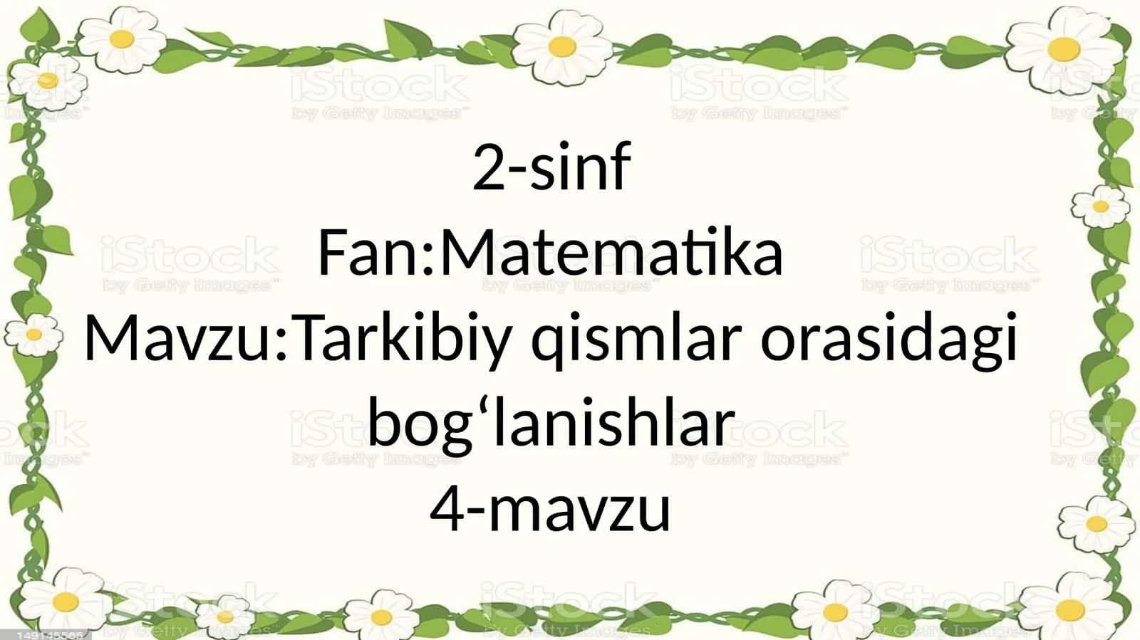 Matematika - Tarkibiy qismlar orasida bog‘lanishlar 1