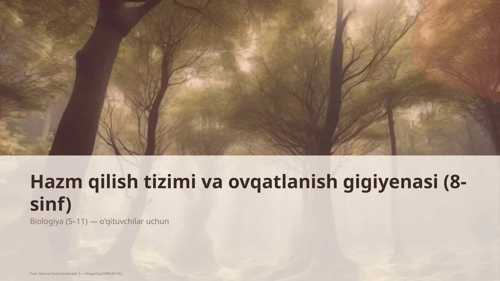 Hazm qilish tizimi va ovqatlanish gigiyenasi (8-sinf) 1