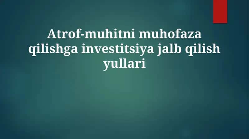 Ekologik himoya samaradorlik 1