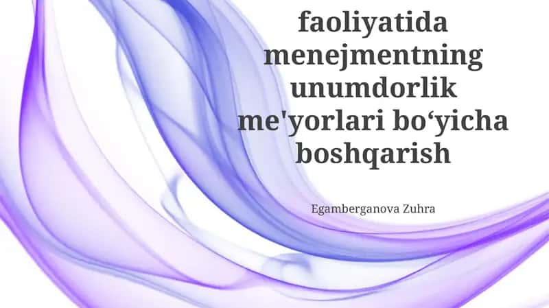 Mahsuldorlik standartlari 1