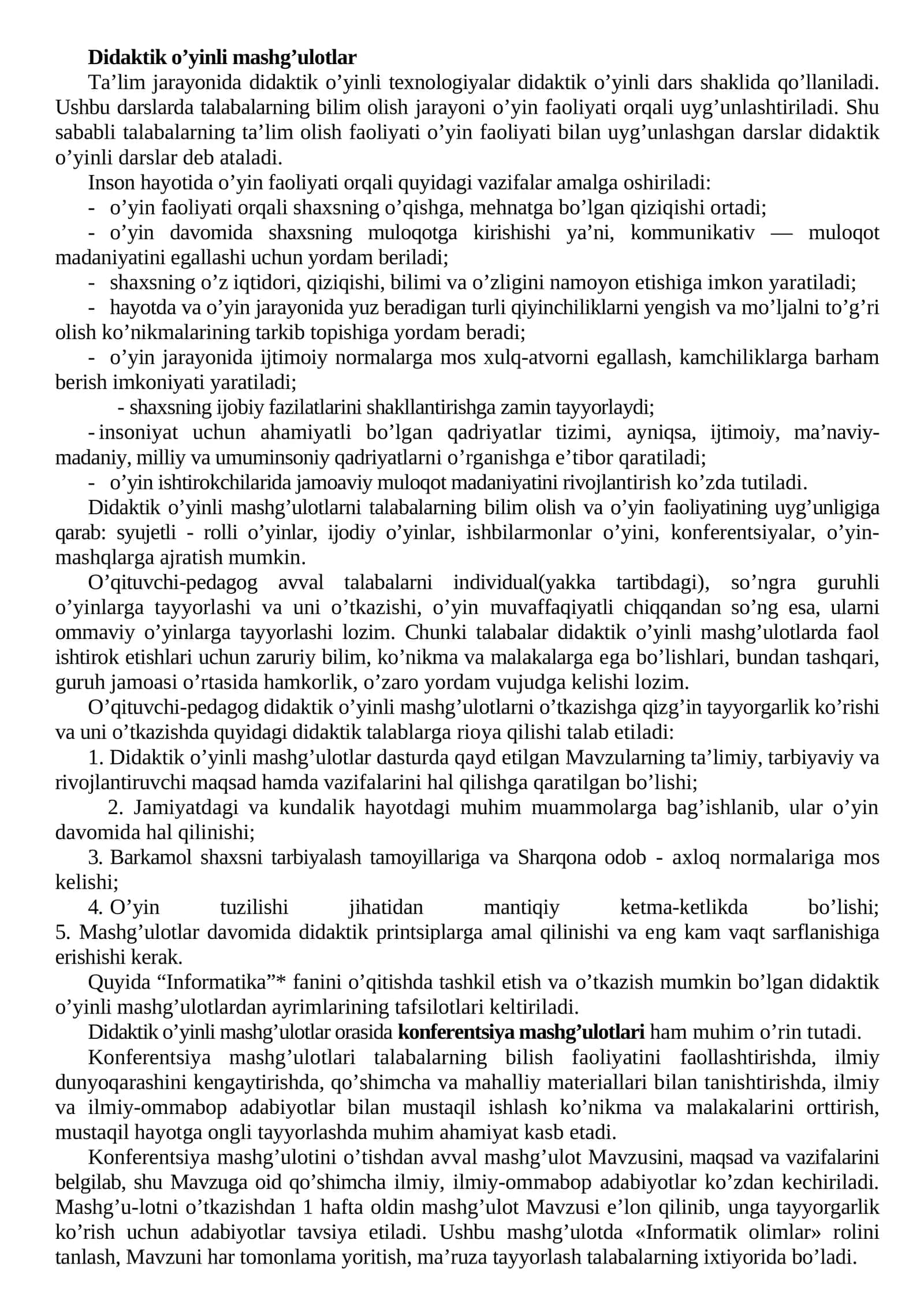 Didaktik o’yinli mashg’ulotlar 1