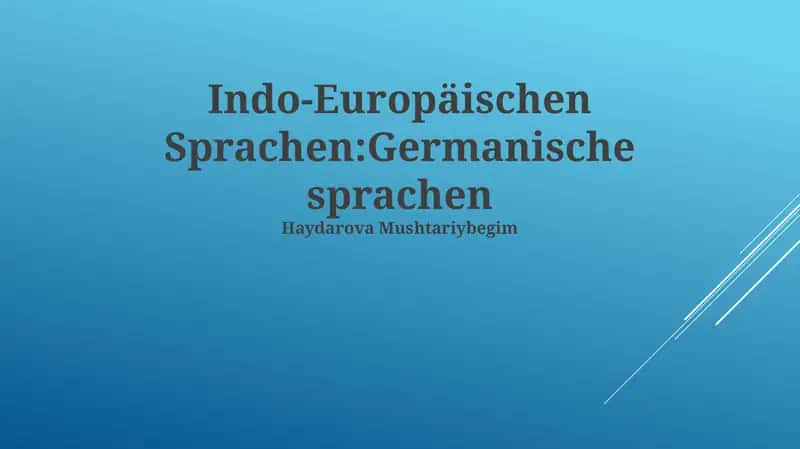Die Entwicklung der germanischen Sprachen 1