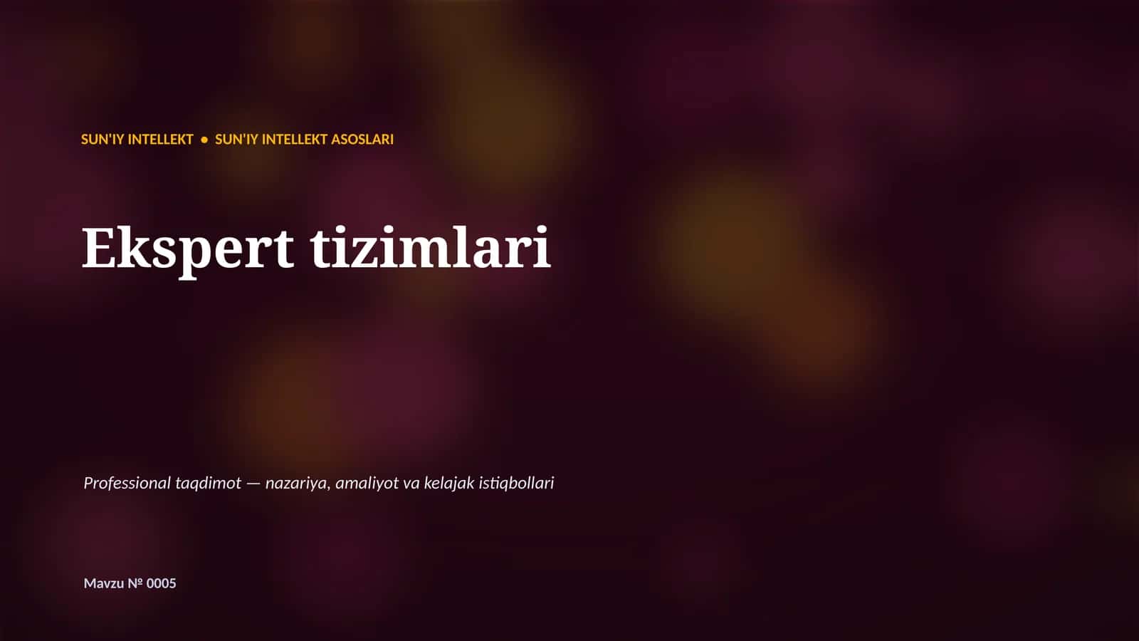 SUN'IY INTELLEKT ASOSLARI 1