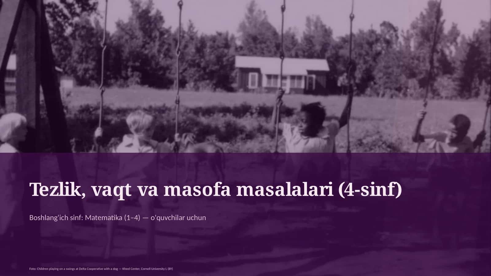 Tezlik, vaqt va masofa masalalari (4-sinf) 1