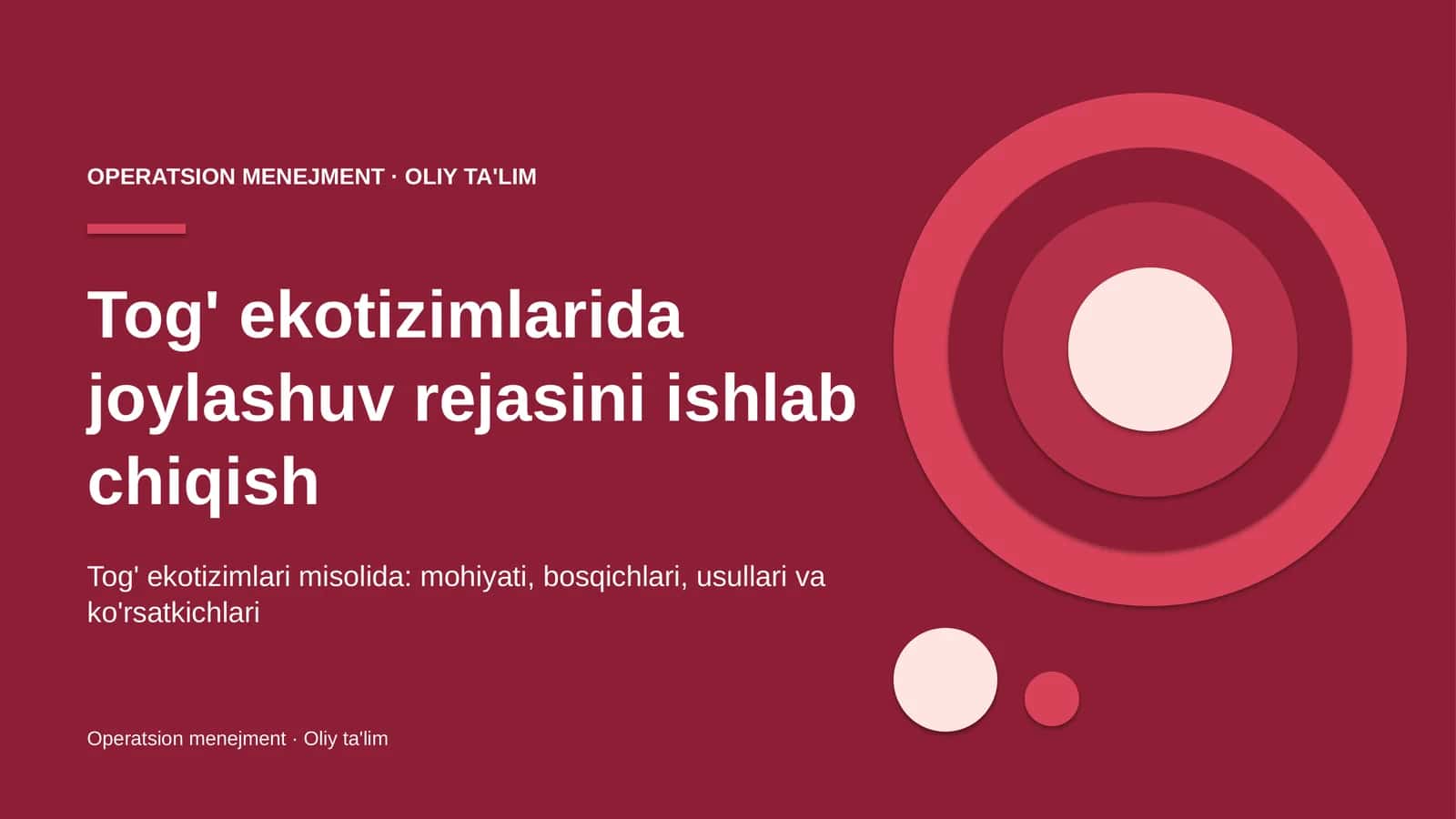 Tog' ekotizimlarida joylashuv rejasini ishlab chiqish 1