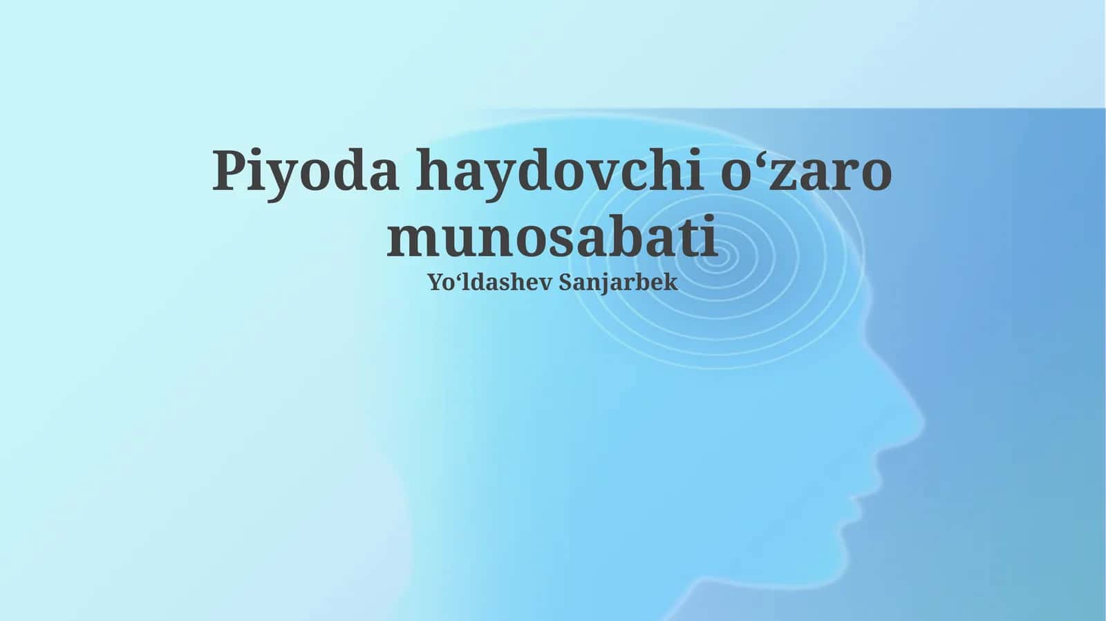 Piyoda haydovchi oʻzaro munosabati 1