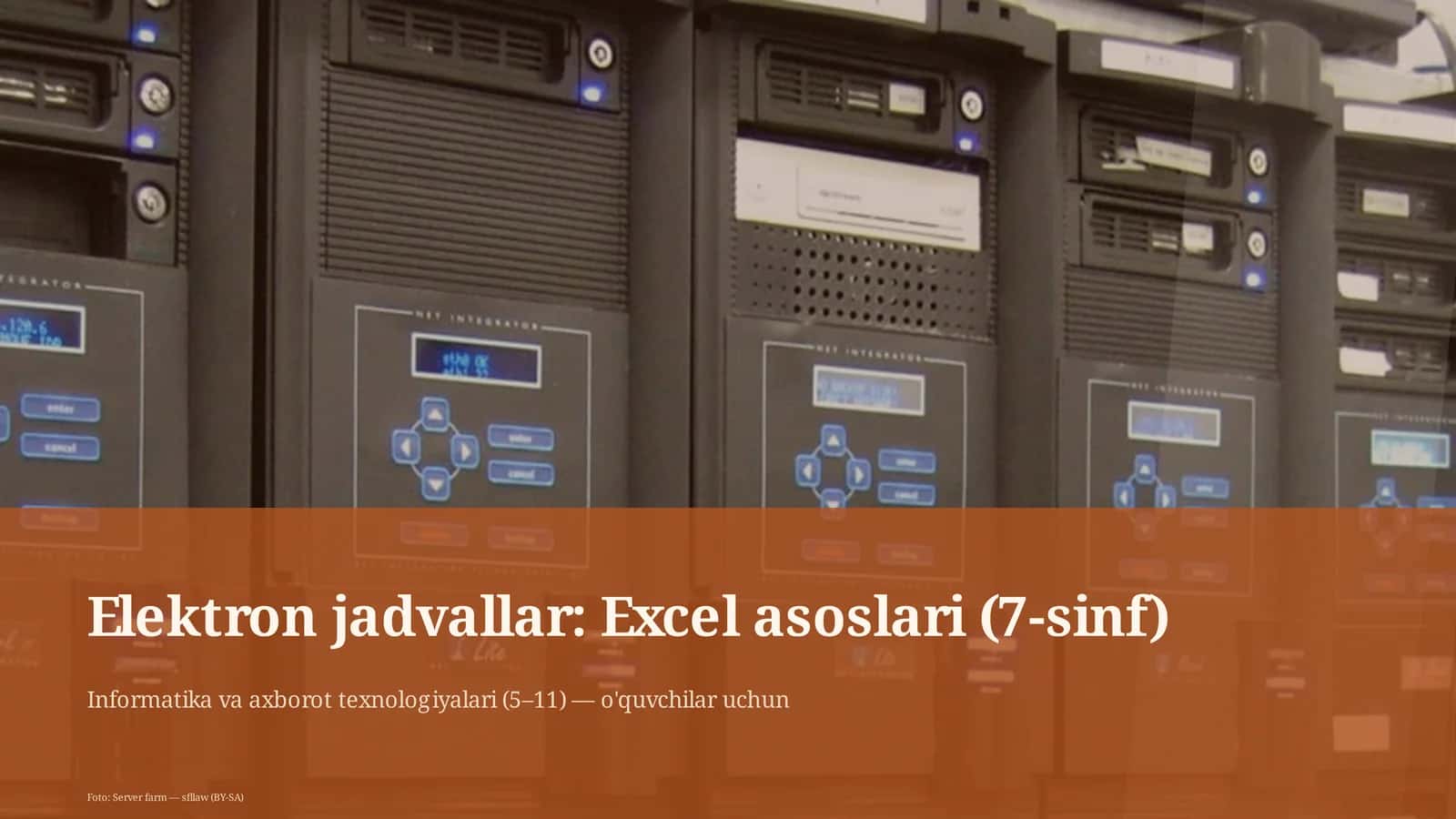 Elektron jadvallar: Excel asoslari (7-sinf) 1