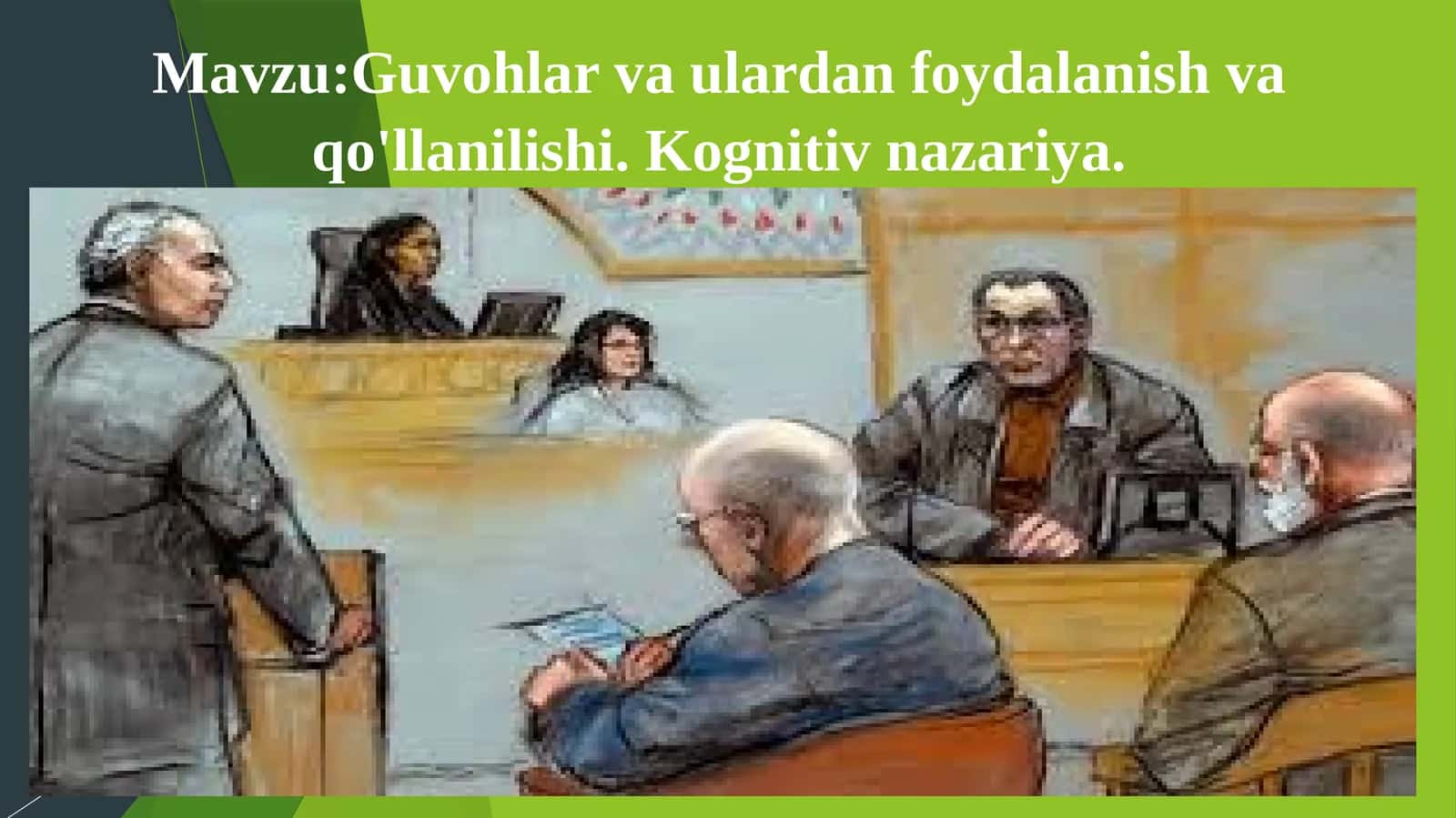 Guvohlar va ulardan foydalanish va qo'llanilishi. Kognitiv nazariya 1