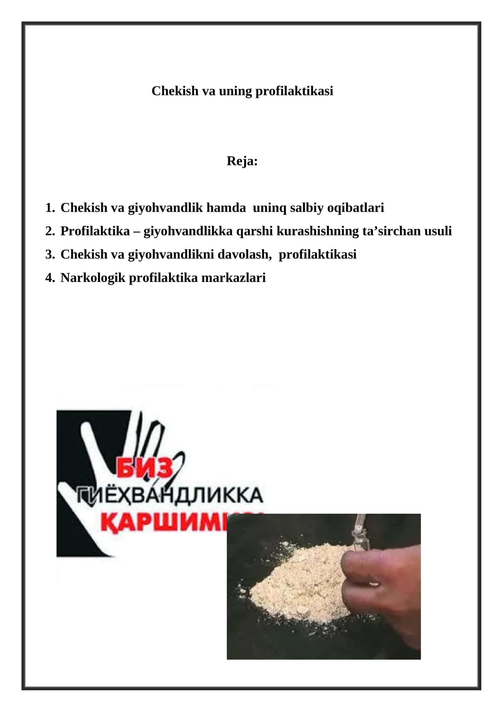 Chekish va uning profilaktikasi 1