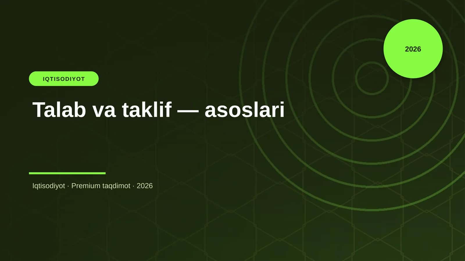 Talab va taklif — asoslari 1