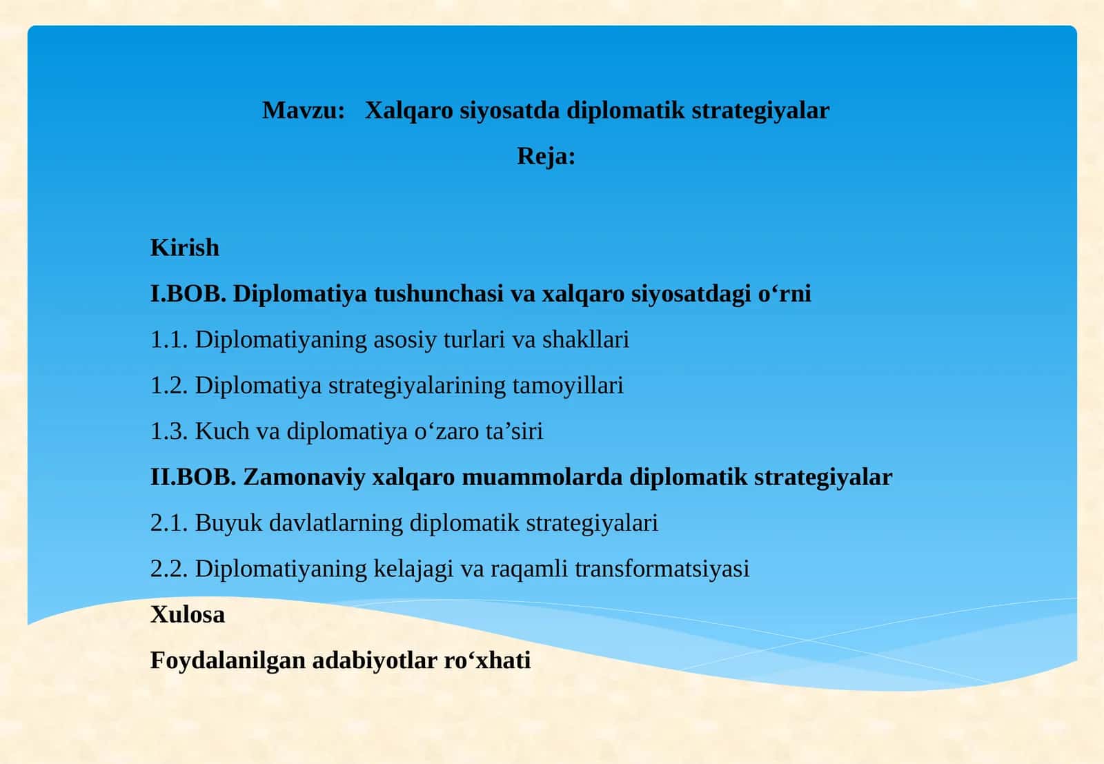 Xalqaro siyosatda diplomatik strategiyalar 1