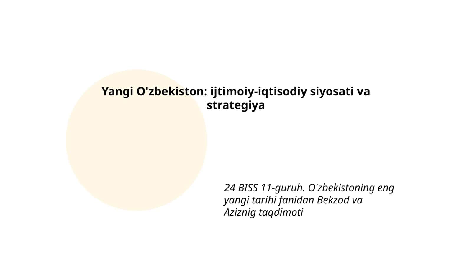 Yangi O'zbekiston: ijtimoiy-iqtisodiy siyosati va strategiya 1