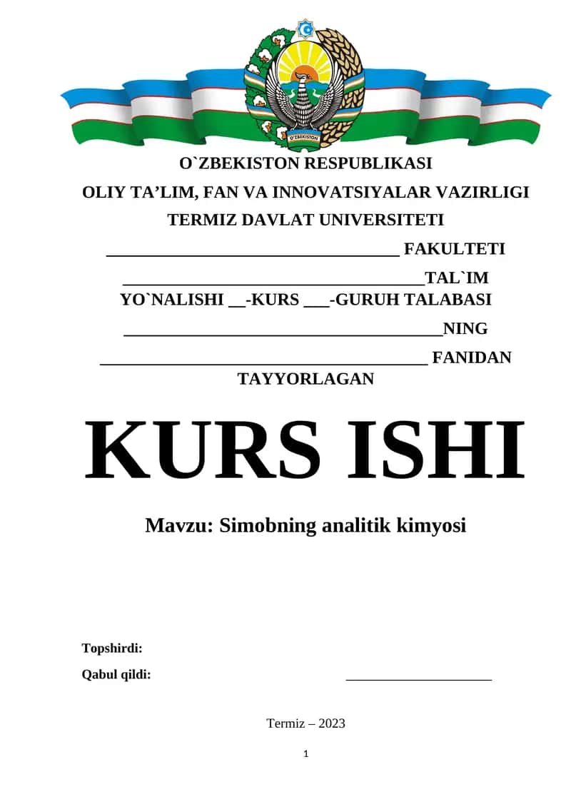 Simobning analitik kimyosi 1