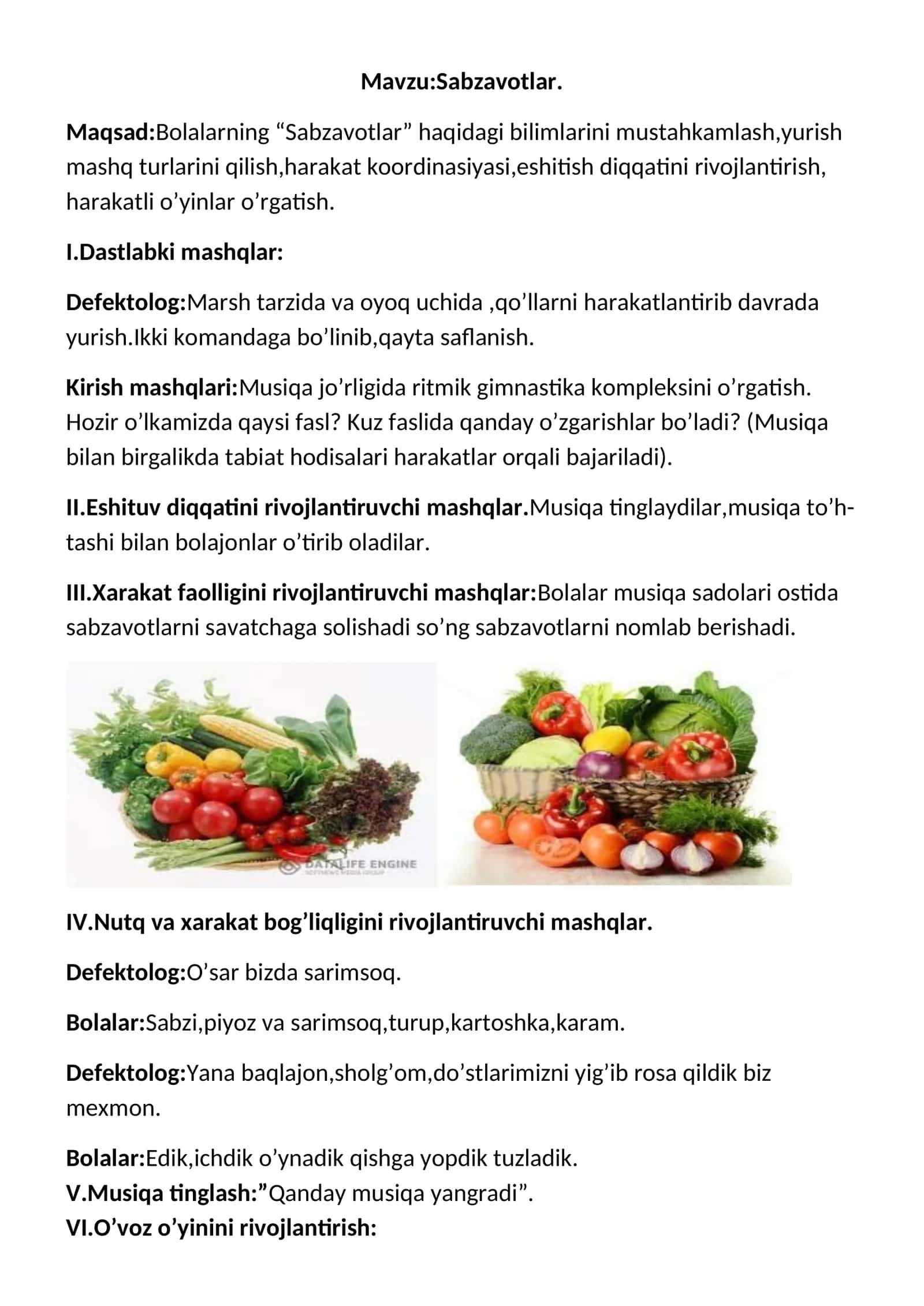 Sabzavotlar Bilimlari 1