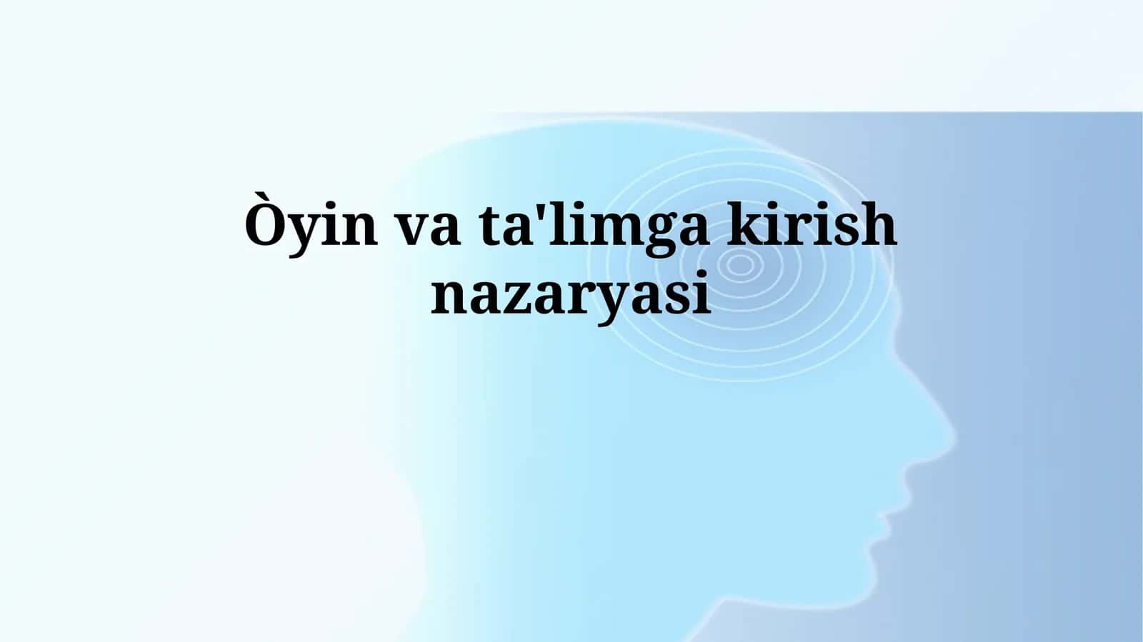 Òyin va ta'limgakirishnazaryasi 1
