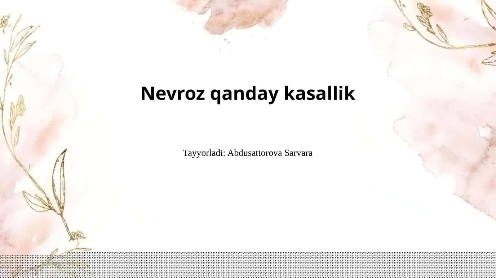 Nevroz qanday kasallik 1