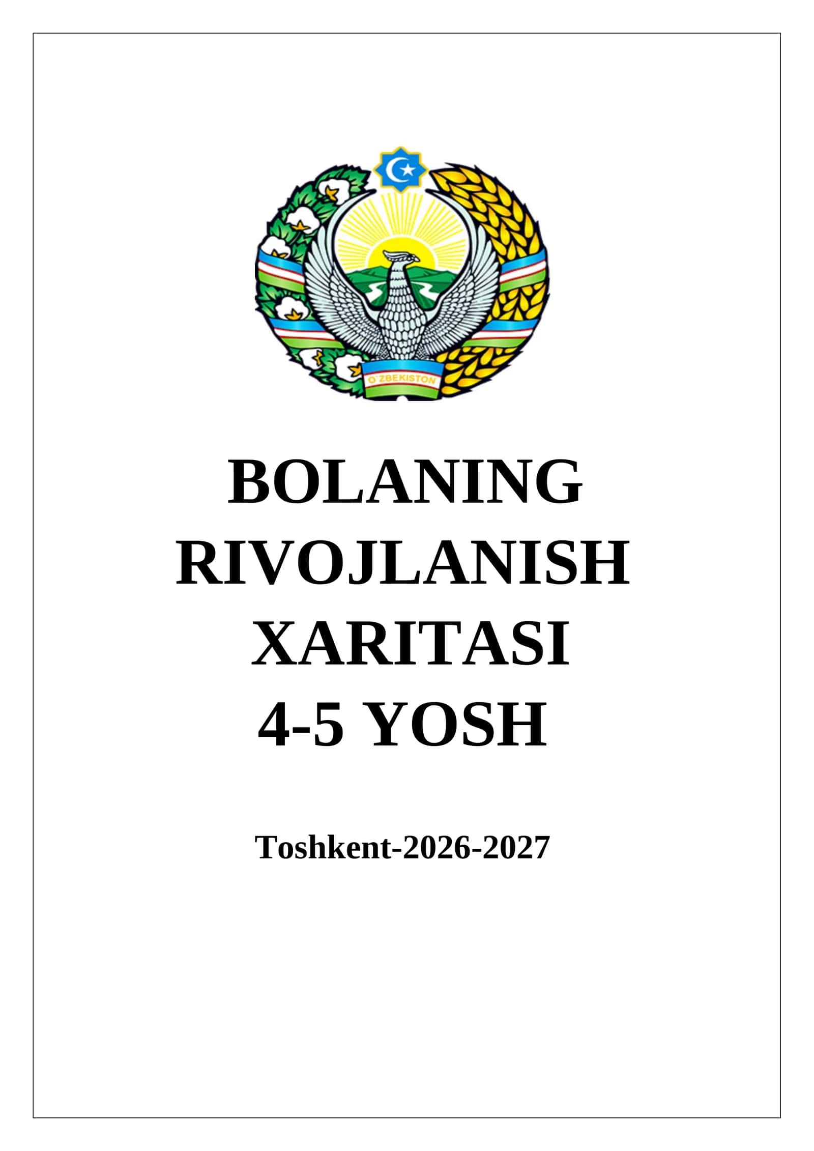 Bolaning Rivojlanish Xaritasi 4-5 yosh 2026-2027 o'quv yili 1