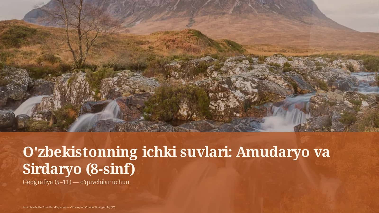 O'zbekistonning ichki suvlari: Amudaryo va Sirdaryo (8-sinf) 1