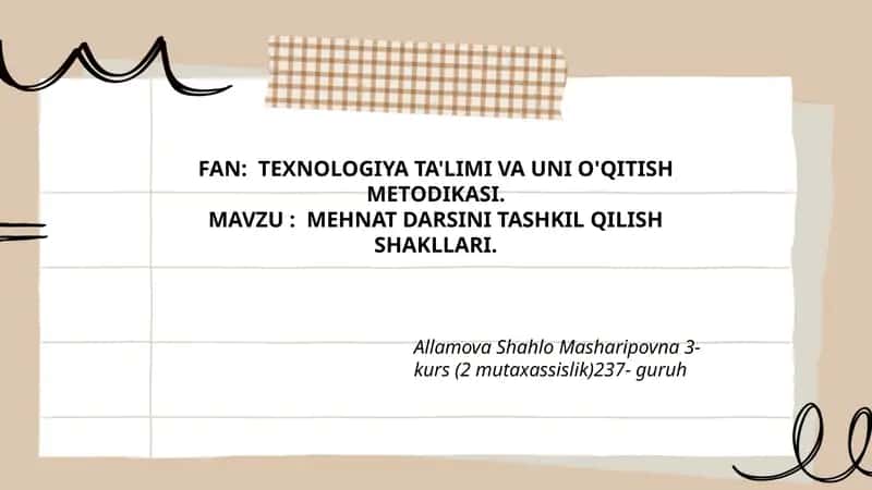 MEHNAT DARSINI TASHKIL QILISH SHAKLLARI 1