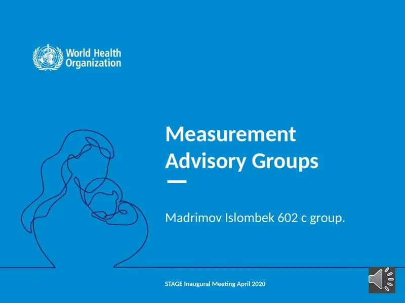 Measurement Advisory Groups 1