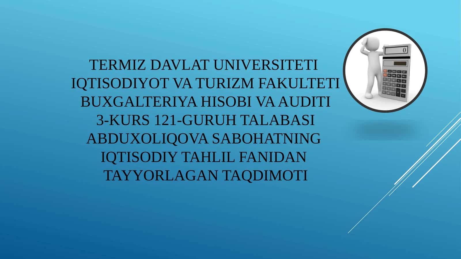 Iqtisodiy tahlil fanidantayyorgachay 1