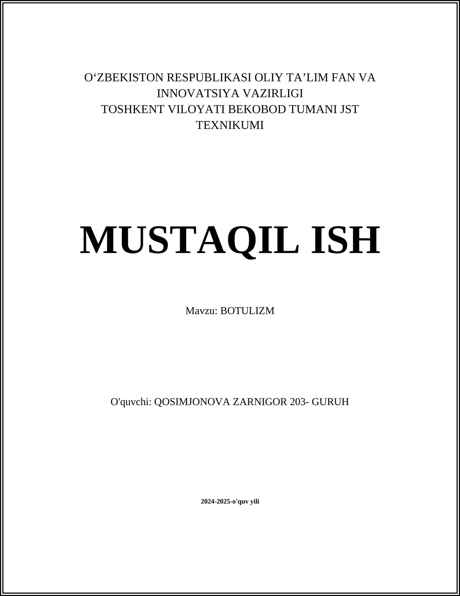 BOTULIZM 1