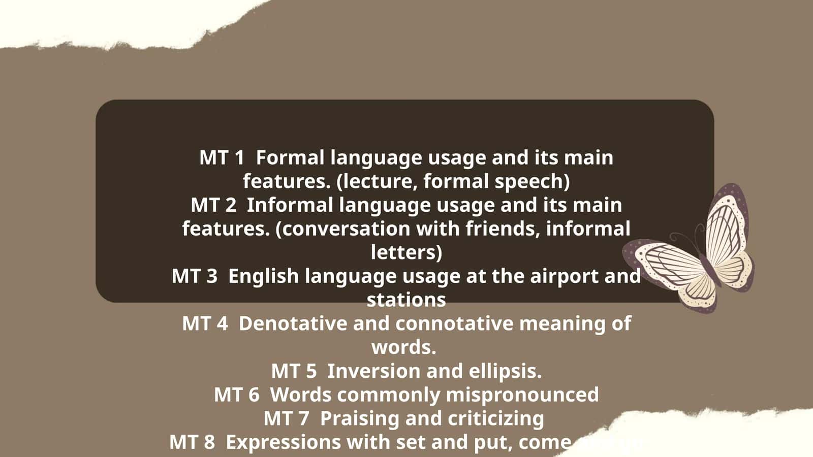 English Language Usage 1