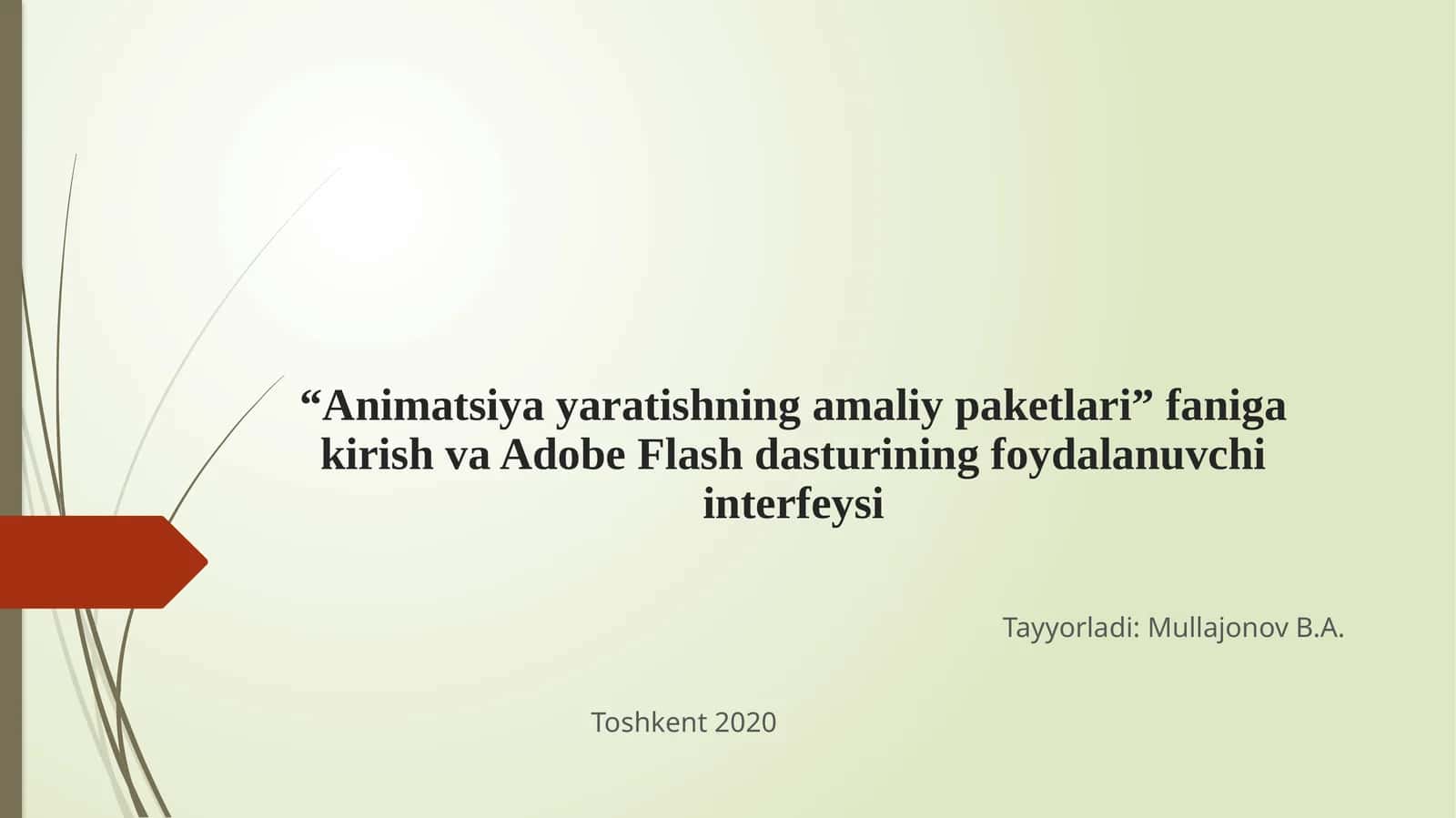 Animatsiya yaratishning amaliy paketlari 1