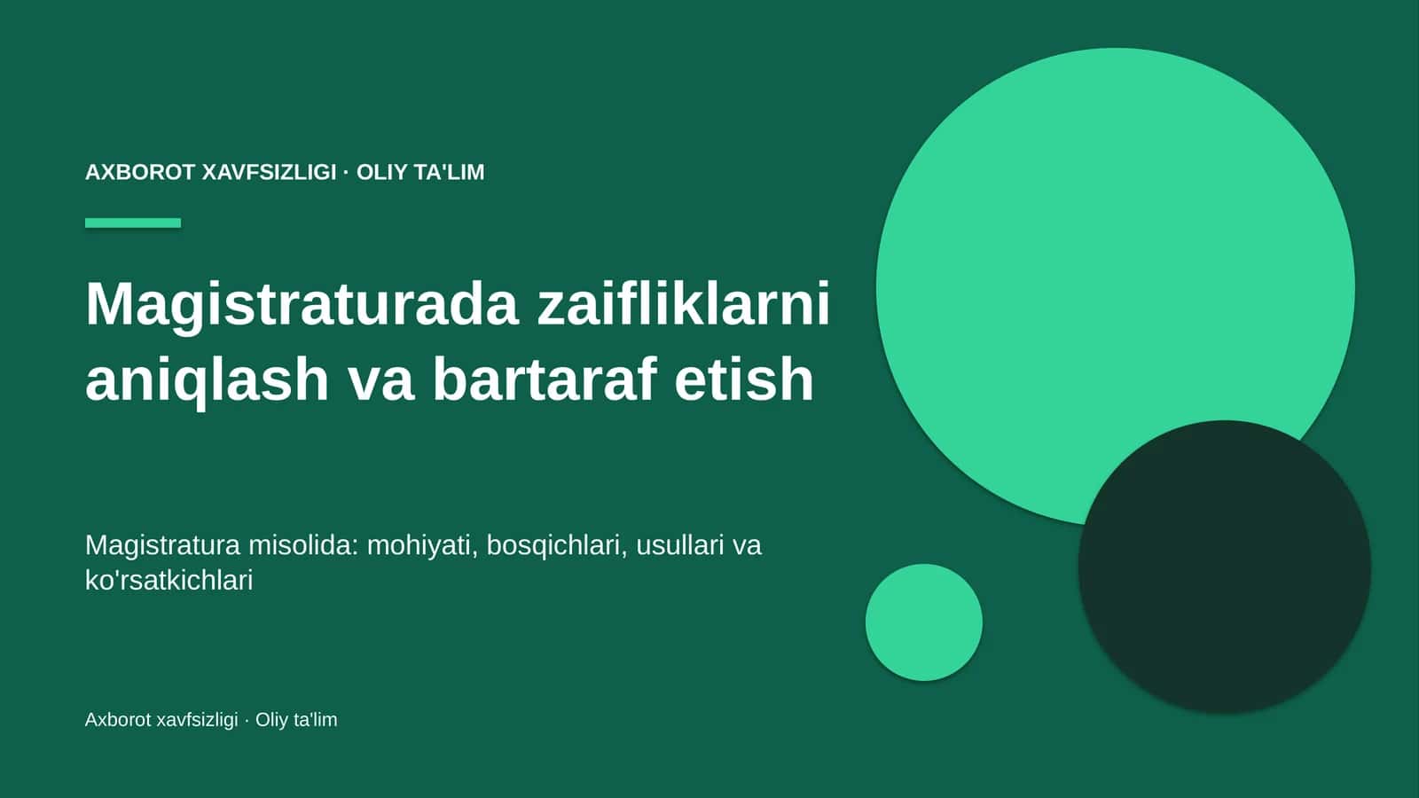 Magistraturada zaifliklarni aniqlash va bartaraf etish 1