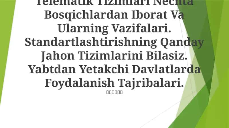 Telematik Tizimlari 1