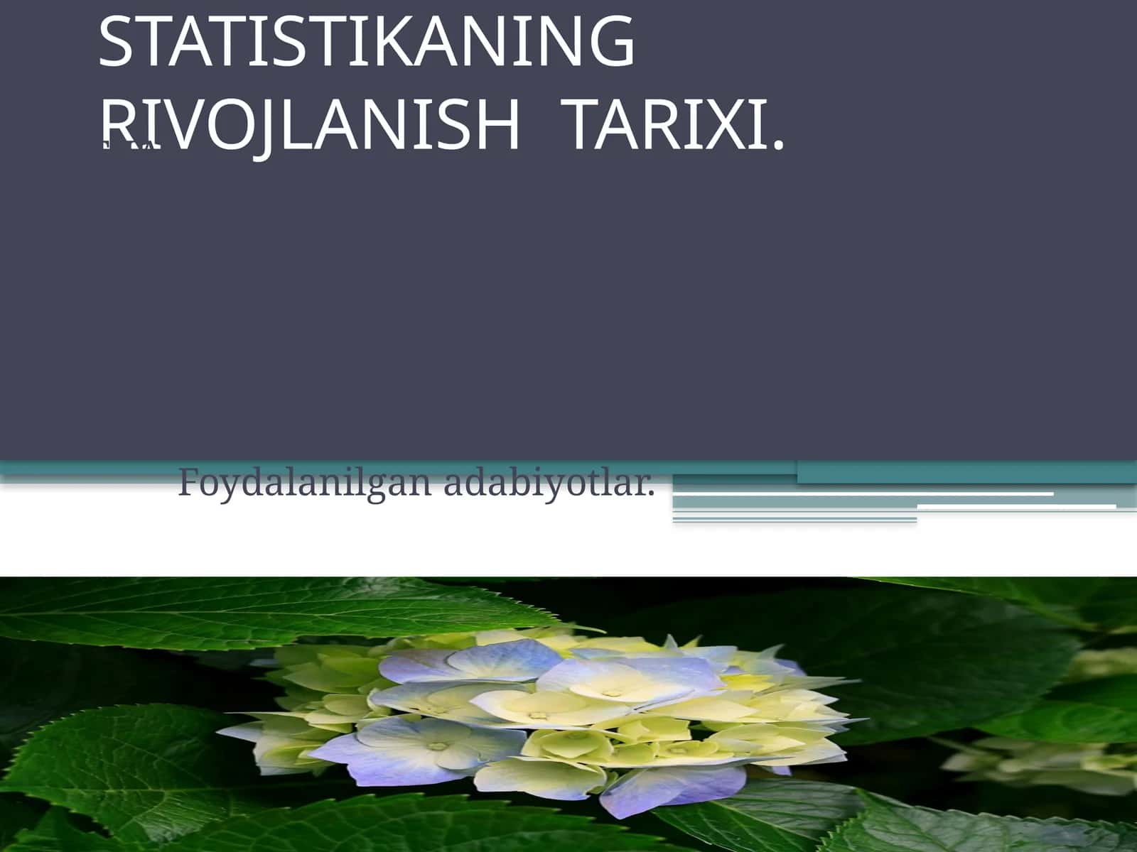 STATISTIKANING RIVOJLANISH TARIXI 1