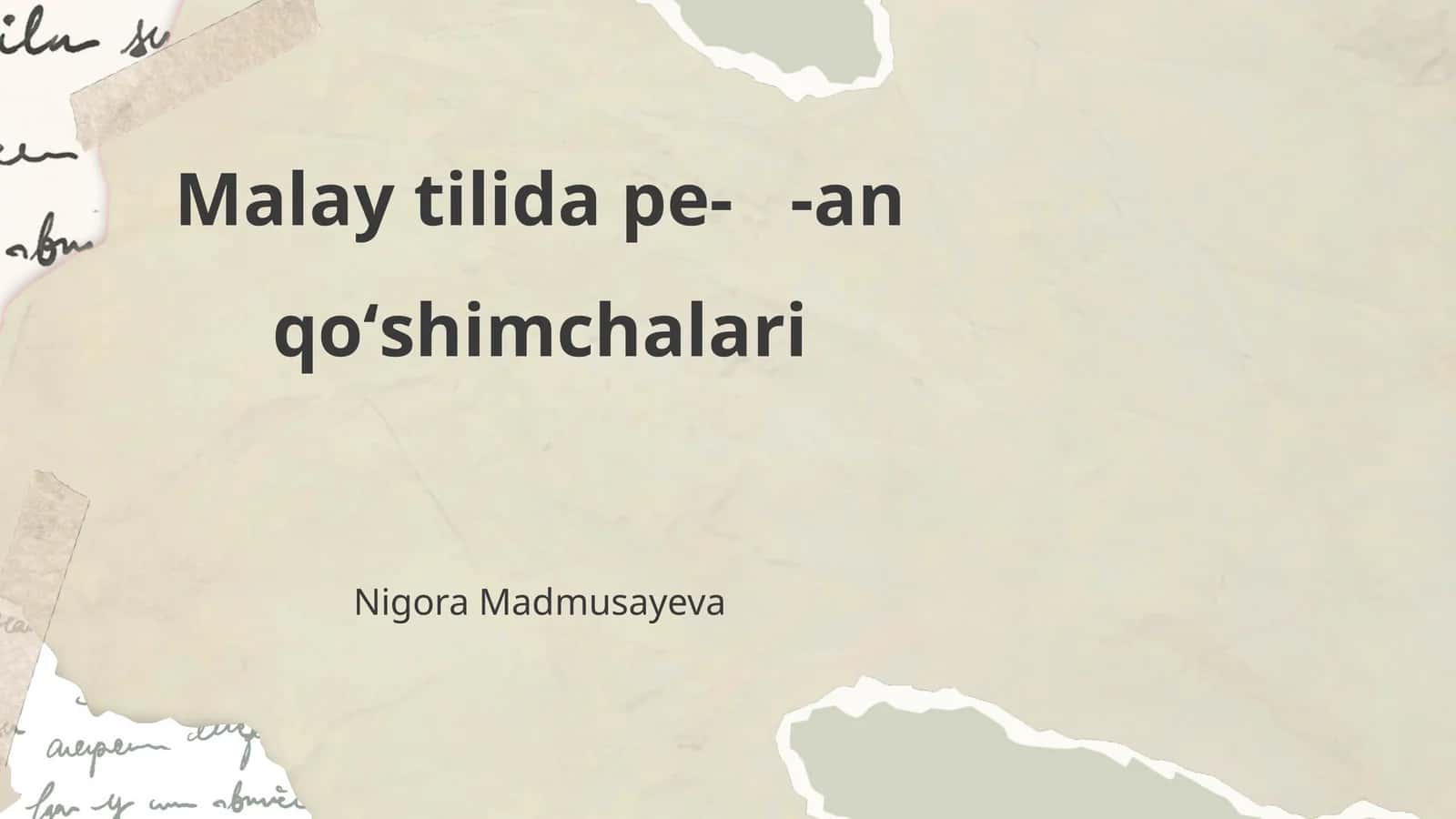 Malay tilida pe- -an qoʻshimchalari 1