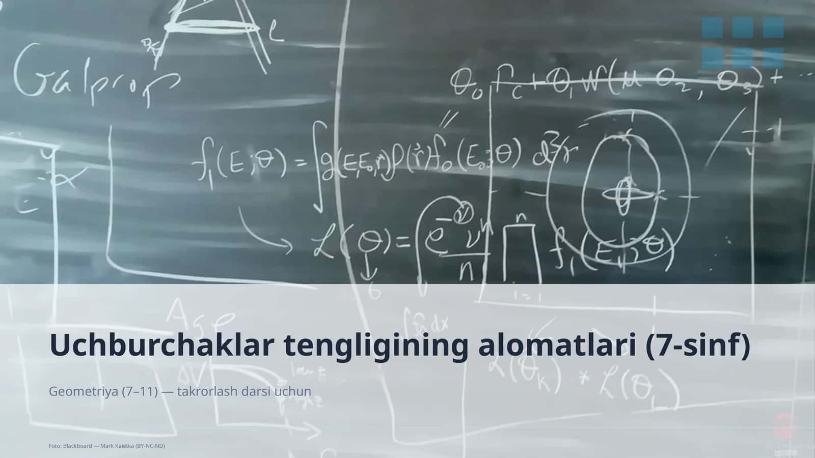 Uchburchaklar tengligining alomatlari (7-sinf) 1