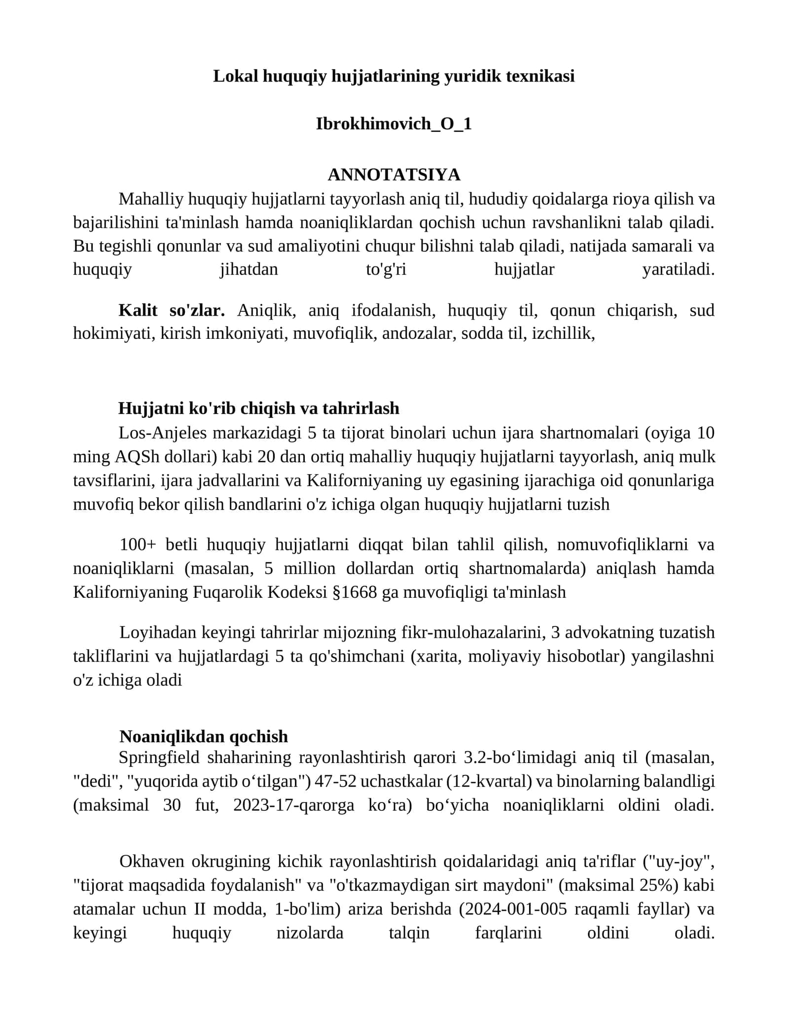 Lokal huquqiy hujjatlarining yuridik texnikasi 1