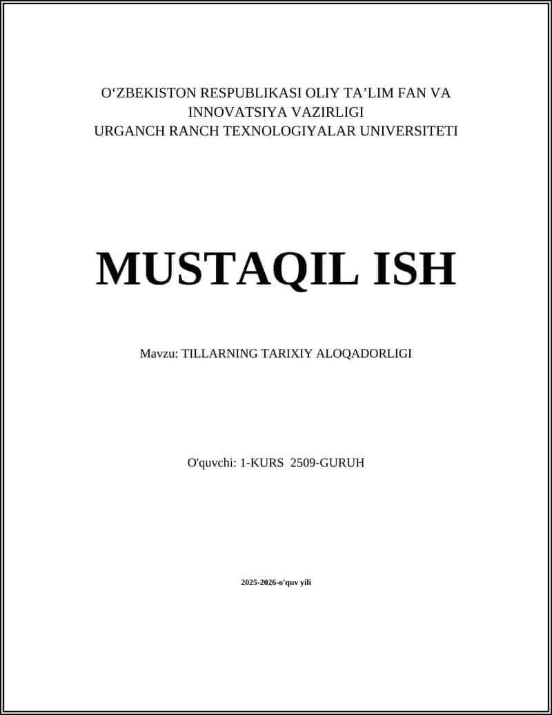 Tillarning Tarixiy Aloqadorligi 1