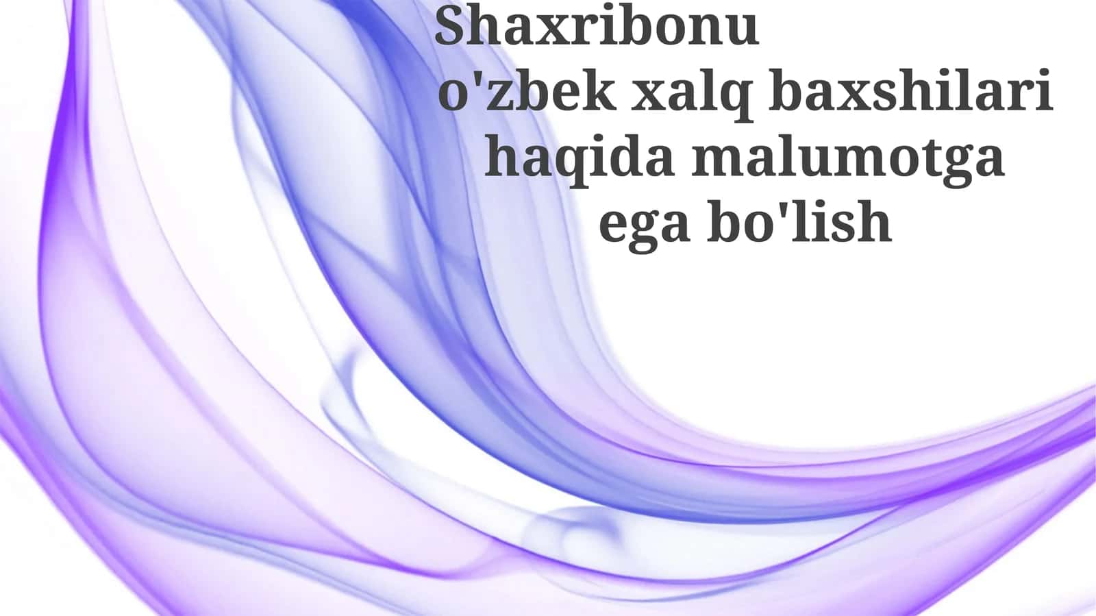 O'zbek xalq dostonchilari 1