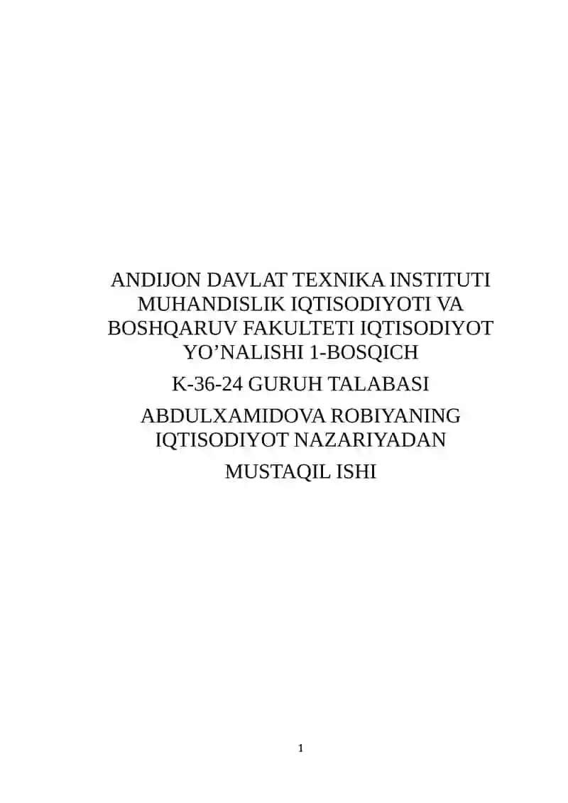Makroiqtisodiy muvozanatlik 1