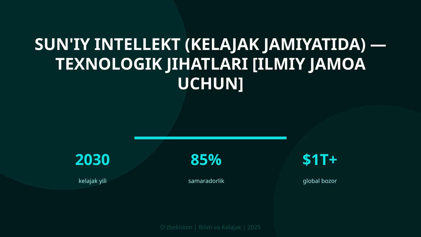 Sun'iy intellekt (kelajak jamiyatida) — texnologik jihatlari [ilmiy jamoa uchun] 1