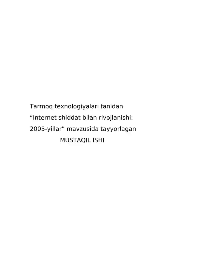 Internet shiddat bilan rivojlanishi: 2005-yillar