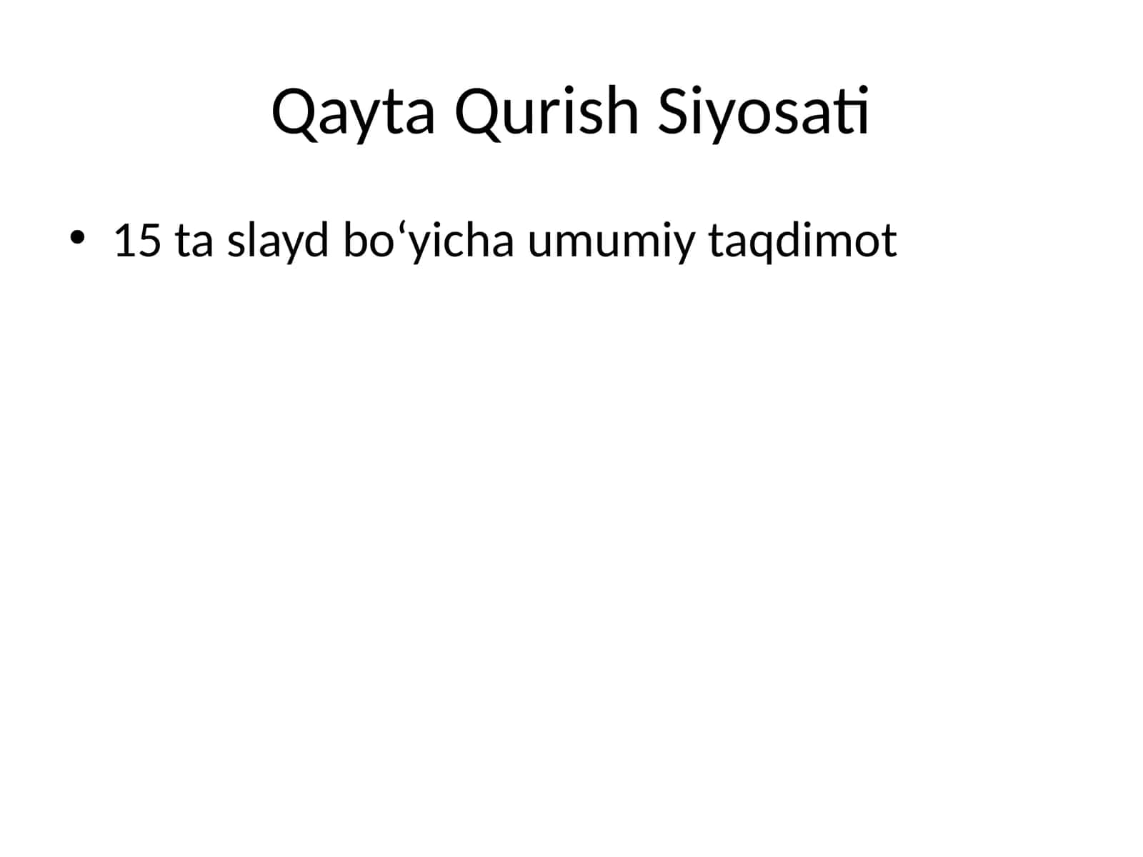 Qayta Qurish Siyosati 1