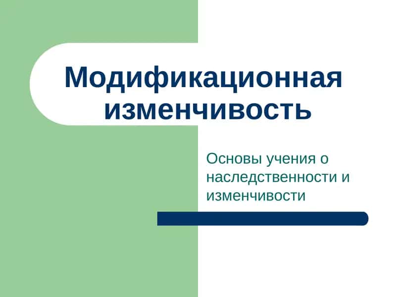 Модификационная изменчивость 1